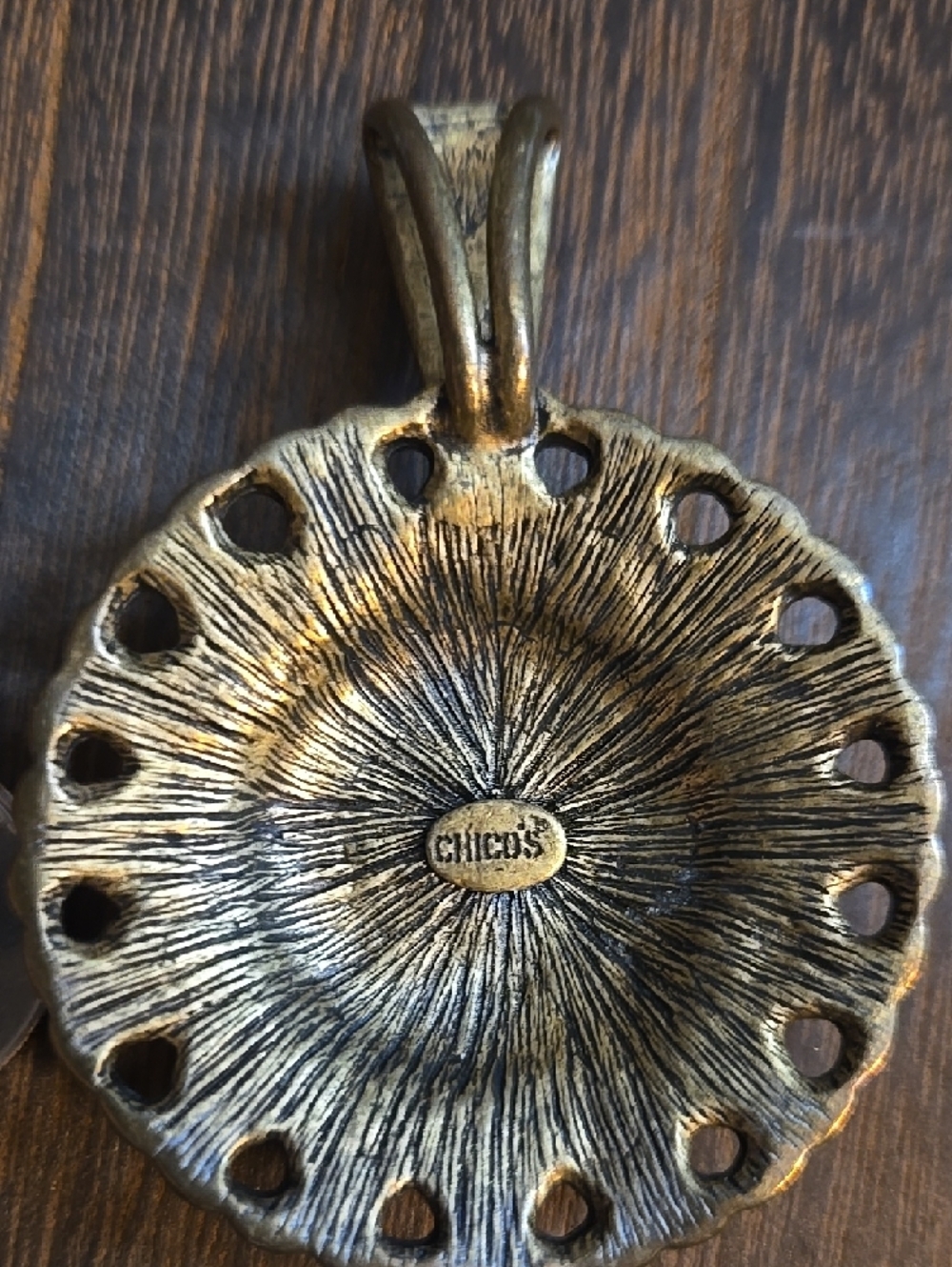 Chico's Gold-Tone Pendant Necklace with Black Stones - Picture 3 of 4